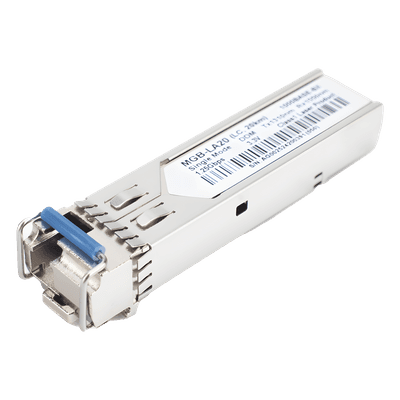 Transceptor WDM mini-Gbic SFP 1G LC TX:1310nm RX:1550 para fibra Mono Modo 20 Km, Requiere MGB-LB20