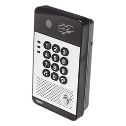 Vídeo Portero IP con 2 líneas SIP, cámara HD, relevador integrado, teclado numérico y lectora de tarjetas RFID para control de acceso, PoE