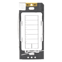 Teclado híbrido C•L de 6 botones con subir/bajar y atenuador integrado de 450 W (100 W en LED/CFL), requiere neutro, para sistema RadioRA 2, color blanco