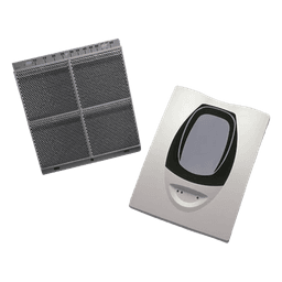 Detector fotoeléctrico de haz reflectivo direccionable con prueba de sensibilidad integrada, para áreas abiertas de techos altos