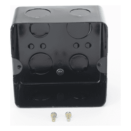 Caja de Registro de Acero Galvanizado, 10x10 cm (3.94x3.94 Pulgadas), Color Negro (11000-00000)