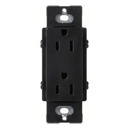 Tomacorriente dúplex de 15 A y 125 V estilo decorador, línea Satin Colors en color Midnight, complemento para controles y placas Lutron; placa se vende por separado