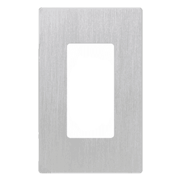 Placa de pared Claro de 1 espacio sin tornillos visibles, acabado en acero inoxidable, para atenuadores y controles Lutron Maestro, Diva, Skylark y control Pico