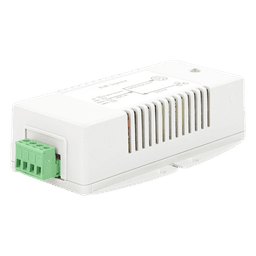 Inyector POE para Aplicación Solar, Entrada 18-36 Vcc, Salida en 56 Vcc, 802.3 af/at, 10/100/1000 Mbps, Hasta 35 Watts