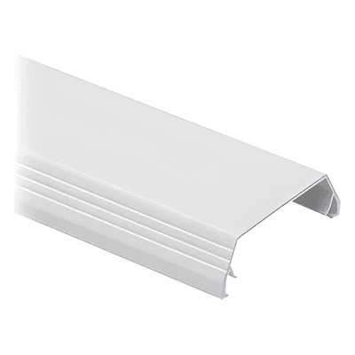Cubierta (Tapa) tipo bisagra para canaleta T-45, de PVC rígido, 60.3 x 19.1 x 2438.4 mm, Color Blanco Mate