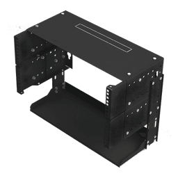 Rack Abierto de montaje en Pared, de 19in, 5 Unidades de rack, Profundidad Ajustable (8" a 12") con Charola de Uso Múltiple.