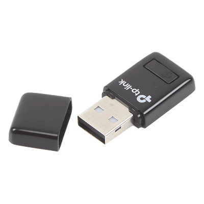 Mini Adaptador USB inalámbrico N 300 Mbps 2.4 GHz con 1 antena interna
