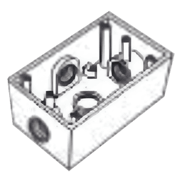 Caja Condulet FS de 1" (25.4 mm) con cuatro bocas a prueba de intemperie.