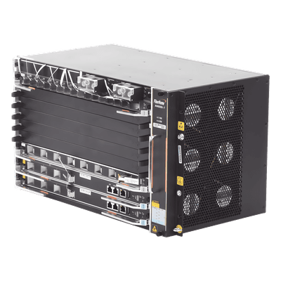 OLT Carrier Class Modular GPON, 6 Ranuras de Servicio, Incluye 1 Tarjeta de Servicio 16 puertos GPON, crecimiento hasta 96 puertos GPON, 6 UR, Gestión por UNM2000, CLI, (Incluye Instalación de software UNM2000)