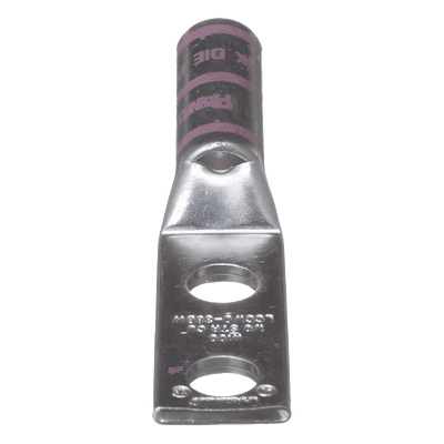 Zapata de compresión LCC1/0-38DW-X para cal. 1/0 Awg, Doble barreno para tornillo prisionero de 3/8, 1 Pz