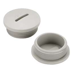 Tapón roscado de 3/4" para caja cuadrada a prueba de intemperie.