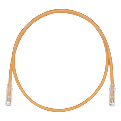 Cable de Parcheo, UTP Cat5e, Diámetro Reducido (28AWG), Color Naranja, 0.30 Metros (1 Pie)