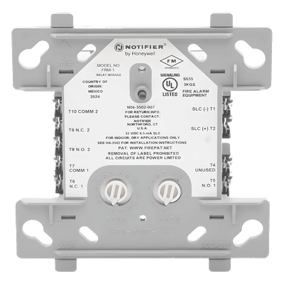 Módulo de relevador direccionable con dos contactos secos Form-C para control de dispositivos auxiliares, protocolo FlashScan