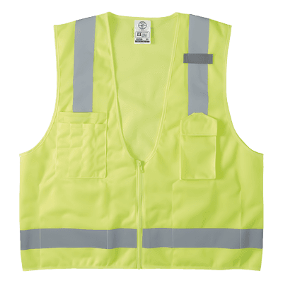Chaleco de seguridad reflectante de alta visibilidad, mediano/grande. Con múltiples bolsillos de diferente capacidad