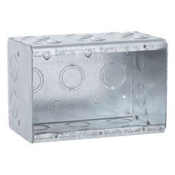 Caja Multigang de 3 Gangs/ Profundidad de 3-1/2 Pulgadas (8.89 cm)/ 19 Entradas de 1/2 - 3/4 Pulgadas (1.27 - 1.91 cm)