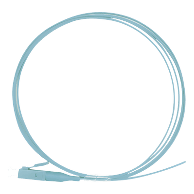 Pigtail de Fibra Óptica Simplex LC, PVC, OM4 50/125, Aqua, 1 Metro (3.28 Pies)
