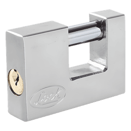 Candado para Cortina Metálica / Medida 80 mm/ Acabado Cromo Satinado/ Nivel de Seguridad 6 / Llave Estándar.