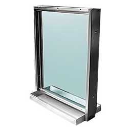  Ventana blindada Nivel V / Acero Inoxidable / 51mm / Charola pasa documentos / 80cm x 60cm.