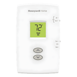 Termostato no programable vertical de 1 etapa calor/frío para sistemas convencionales (gas, aceite, eléctrico) y calefacción por agua caliente, vapor o 750 mV, serie Pro 1000