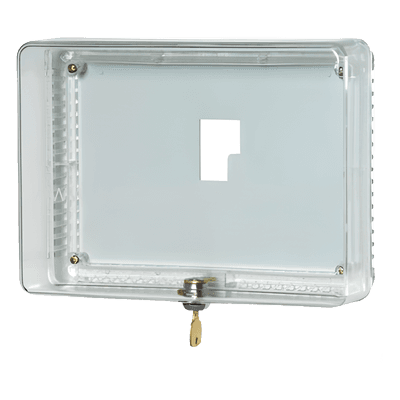 Guarda antimanipulación para termostato de pared, cubierta transparente, tamaño grande, montaje vertical u horizontal con cerradura de llave