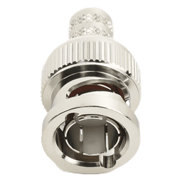 Conector BNC Macho de Anillo Plegable para Cable RG-6, Níquel/ Oro/ Teflón.