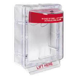Cubierta Protectora Serie Stopper II® De Policarbonato, Con Bocina, Espaciador Transparente, Montaje en Superficie, Etiqueta en Inglés 