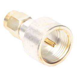 Adaptador UNIDAPT Hembra a SMA Macho, Plata / Oro / Teflón.