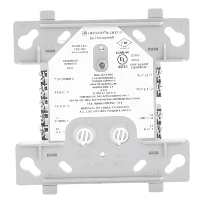 Módulo de relevador direccionable con doble salida de contacto seco tipo C para dispositivos auxiliares