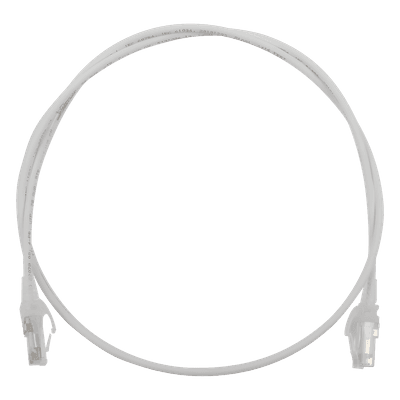 Patch Cord MC6 Modular Cat6 UTP, CM/LS0H, 0.91 Metros (3 Pies), Color Blanco, Diámetro Reducido (28AWG)