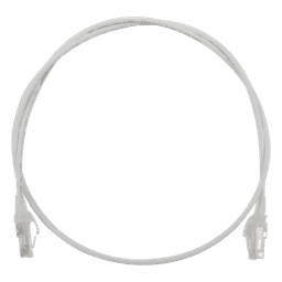 Patch Cord MC6 Modular Cat6 UTP, CM/LS0H, 0.91 Metros (3 Pies), Color Blanco, Diámetro Reducido (28AWG)