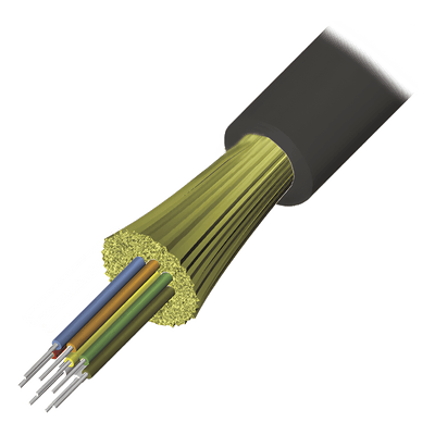Cable de Fibra Óptica de 4 Hilos, Interior/Exterior, Tight Buffer, No Conductiva (Dieléctrica), Plenum, Monomodo OS2, 1 Metro (3.28 Pies)