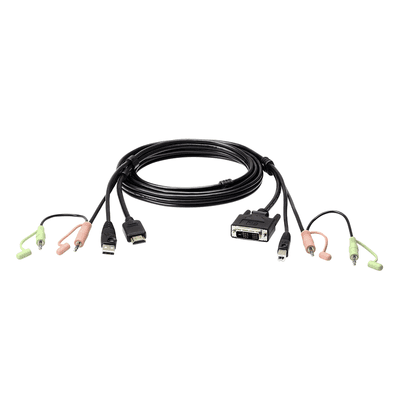 Cable KVM HDMI a DVI-D USB con audio de 1,8 m