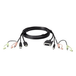 Cable KVM HDMI a DVI-D USB con audio de 1,8 m