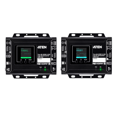 Codificador/Decodificador HDMI | Over IP H.265 True 4K | 3840x2160@60Hz 4:4:4 | Audio Embebido-Desembebido | Función de Video Wall | USB 2.0 + RS-232 | Matriz AV | PoE