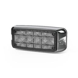 LUZ DE ADVERTENCIA DE 5X2" 10 LED, ÁMBAR/CLARO, BISEL CROMADO, LENTE TRANSPARENTE