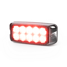 Luz de Advertencia de 5X2" 10 LED, Rojo/Azul, Bisel Cromado, Lente Transparente