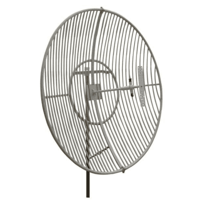 Antena Parabólica de Rejilla | 824-894 MHz | 21 dBi de Ganancia | Cubre muy bien la Banda 5 (850 MHz) Celular. Antena Donadora que se utiliza para los amplificadores de señal celular para cubrir comunidades alejadas.