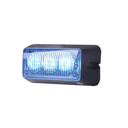 Luz auxiliar brillante con 3 LEDs, color azul, mica transparente
