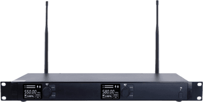 Receptor Inalámbrico Dual Canal Digital U-Band | 4 Bandas de Frecuencia (470-830 MHz) | Transmisión Digital pi/4-DQPSK | Pantalla TFT-LCD 2.2" | Anti-Interferencia con ID Code Pilot | Salidas Balanceadas y Desbalanceadas | Ecualizacion