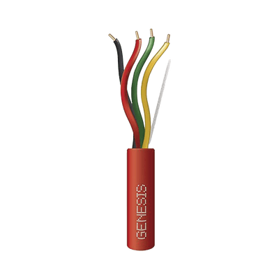 Carrete de 305 Metros de Alambre / 4 x 14 AWG / Plenum / Tipo FPLP-CL3P / Resistente al Fuego / Color Rojo / Para Sistemas Contra Incendio o Sistemas de Evacuación