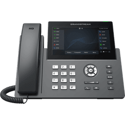 Teléfono IP Wi-Fi, Grado Operador, 12 líneas SIP con 6 cuentas, pantalla táctil  7", puertos Gigabit, Bluetooth, PoE, codec Opus, IPV4/IPV6 con gestión en la nube GDMS