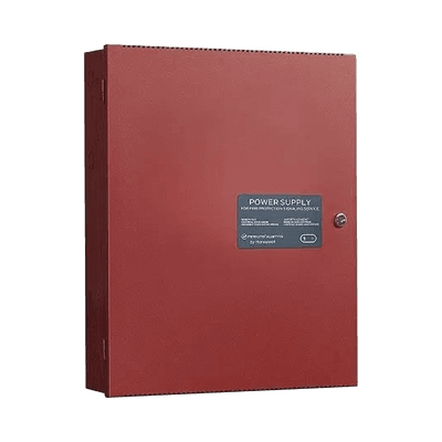 Fuente de Alimentación Remota / 10 Amperes / 3 Entradas / 7 Salidas NAC o Auxiliar de 24 Vcc / Compatible con paneles Notifier, Farenhyt, Silent Knight y Fire-Lite / Gabinete Rojo
