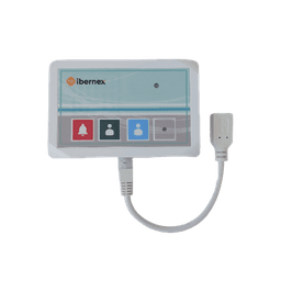 Terminal de Cama Inalámbrico / Botón de Alarma Presencia y Médico / IP54 / Material ABS Antibacteriano / RF 433MHz / 400 metros Distancia Transmisión (linea de vista)/ Alimentación 2xAAA / Protocolo POCSAG