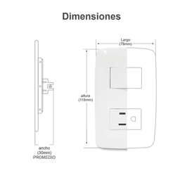 Contacto Sencillo de 127 V~60 HZ 15 A/ Color Blanco.