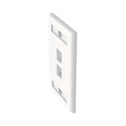 Placa de Pared Vertical, Salida Para 2 Puertos Keystone, Con Espacios Para Etiquetas, Color Blanco