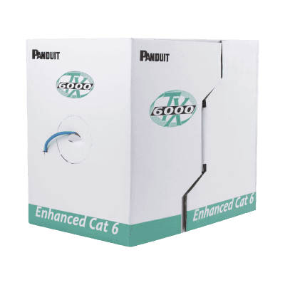 Bobina de Cable UTP 305 m. de Cobre, TX6000™ PanNet, Reelex, Azul, Categoría 6 Mejorado (23 AWG), LSZH (Bajo Humo, Cero Halógenos), de 4 pares