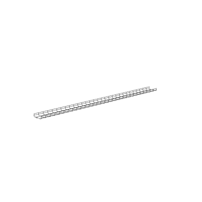 Charola Wire Basket de 8 in (203 mm) de Ancho, 2 in (50 mm) de Alto, 3 m de Largo, Hasta 187 Cables Cat6, Color Negro