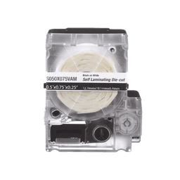 Casete de 200 Etiquetas Autolaminadas de 25.4 x 38.1 mm, para Cables de 3.1 a 7 mm de Diámetro, Área de Impresión Color Blanco