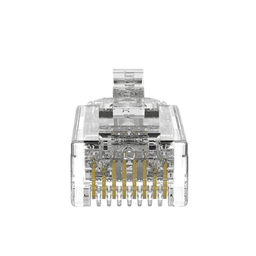 Plug RJ45 Cat6/6A, Para Cable UTP de Calibre 28 AWG (Diámetro Reducido), Chapado en Oro de 50 micras, Paquete de 100 piezas