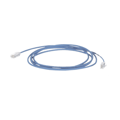 Cable de Parcheo TX6, UTP Cat6, Diámetro Reducido (28AWG), Color Azul, 25ft 